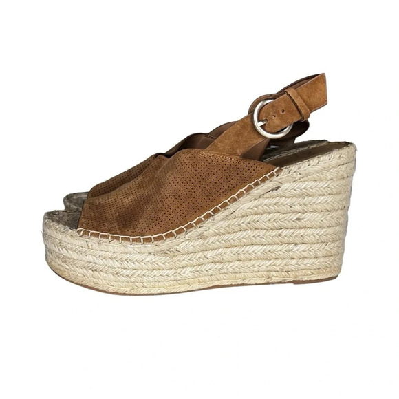 Marc Fisher NWOT Landela d’Orsay Wedge Espadrilles in Brown Size 11 - Picture 4 of 11